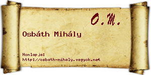Osbáth Mihály névjegykártya